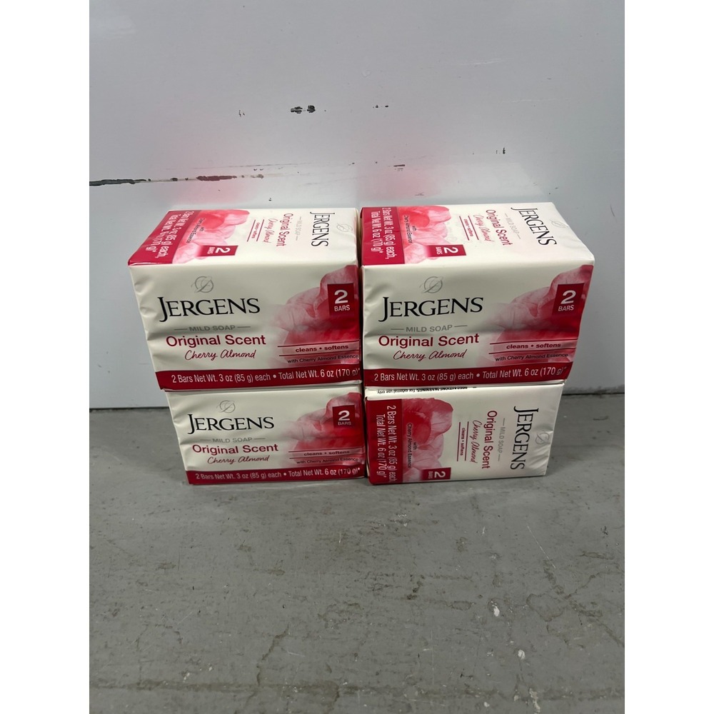 Jergens Mild Soap Original Scent Cherry Almond Moisturizing 3 Oz (Lot of 8 Bars)